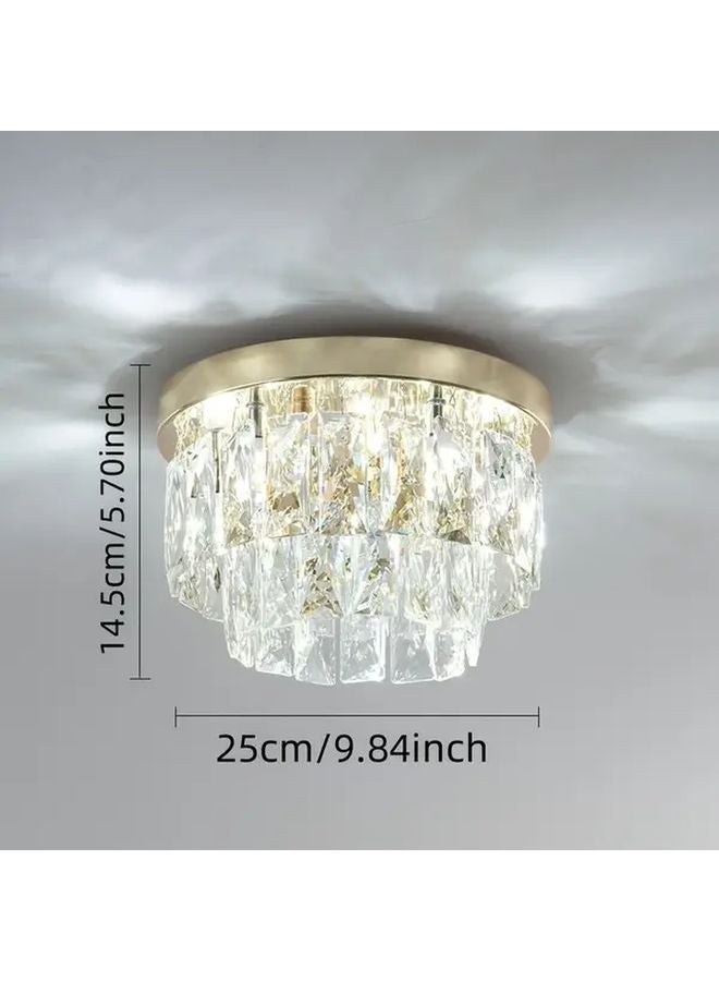 Modern Crystal Chandelier Semi Flush Mount Ceiling Light Silvery For Entryway Hallway Balcony - Image 2